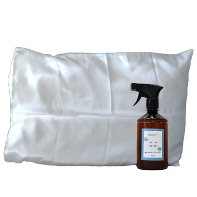 Kit Água de Lençol + Fronha de Cetim Champanhe Aromá