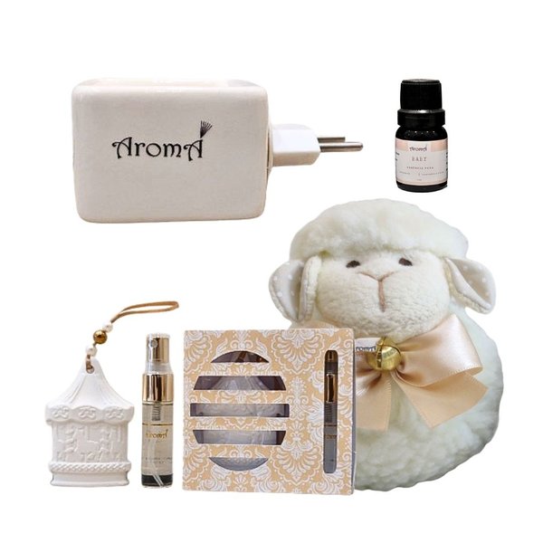 Kit Nascimento Maternidade Menina Aromá Cesto Carnaúba