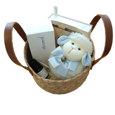 Kit Nascimento Maternidade Menino Aromá Cesto Carnaúba