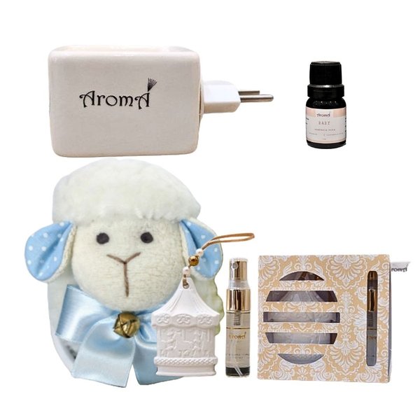 Kit Nascimento Maternidade Menino Aromá Cesto Carnaúba