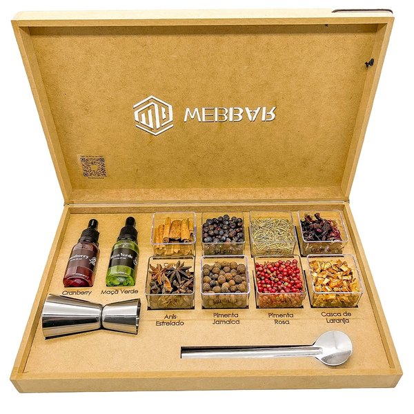 Kit Gin Tônica 8 Especiarias Colher + Dosador + Xarope