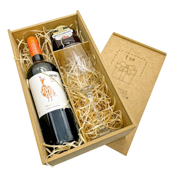 Kit Presente Especial Vinho e Geleia + Taça