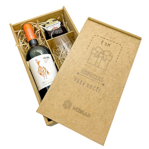 Kit Presente Especial Vinho e Geleia + Taça