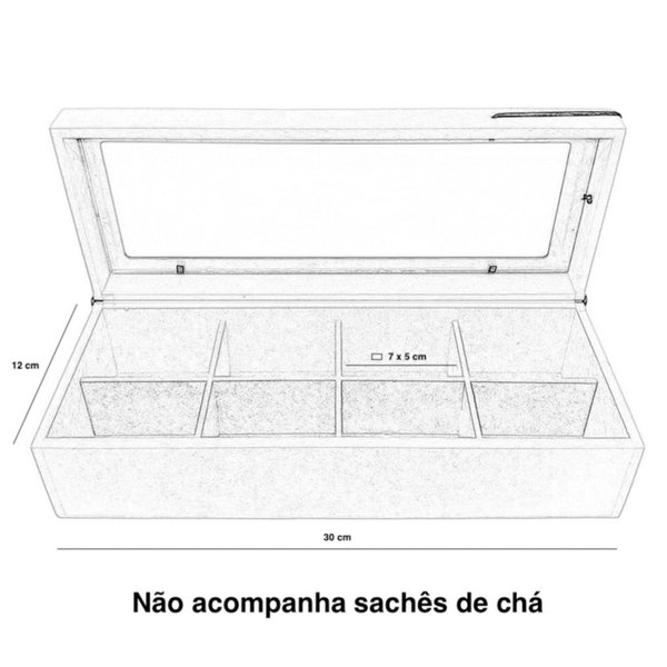 Caixa Organizadora para Sachês de Chá com Vidro