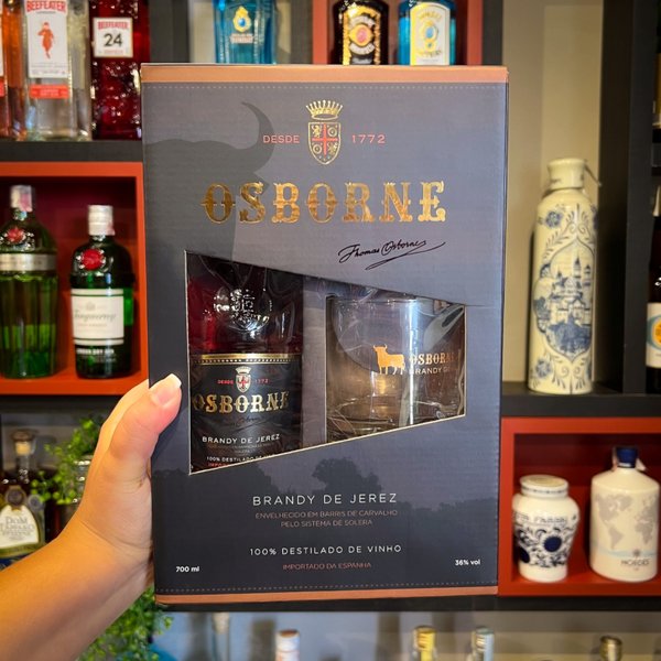 Combo Brandy de Jerez Osborne 700ml e Copo