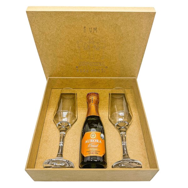 Kit Presente Aurora Boreal Baby Prosecco + 2 Taças