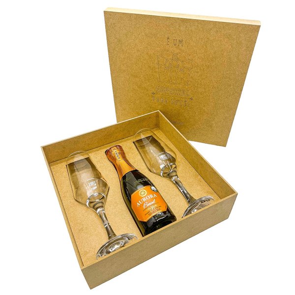Kit Presente Aurora Boreal Baby Prosecco + 2 Taças