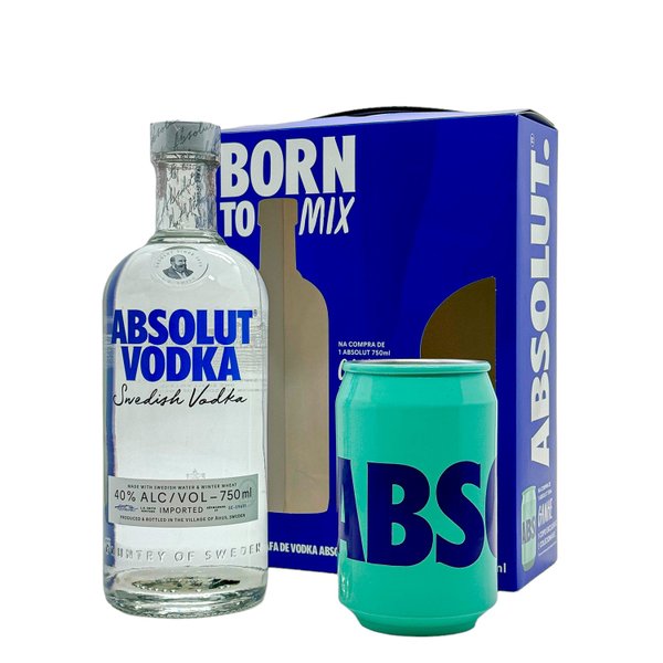 Kit Vodka Absolut Tradicional 750ml + Copo 420ml
