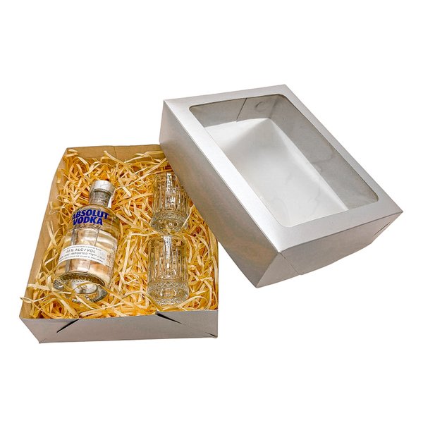 Kit Presente Vodka Absolut  200ml + 2 Copos Shot