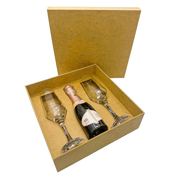 Kit Presente Chandon Baby Brut Rosé + 2 Taças