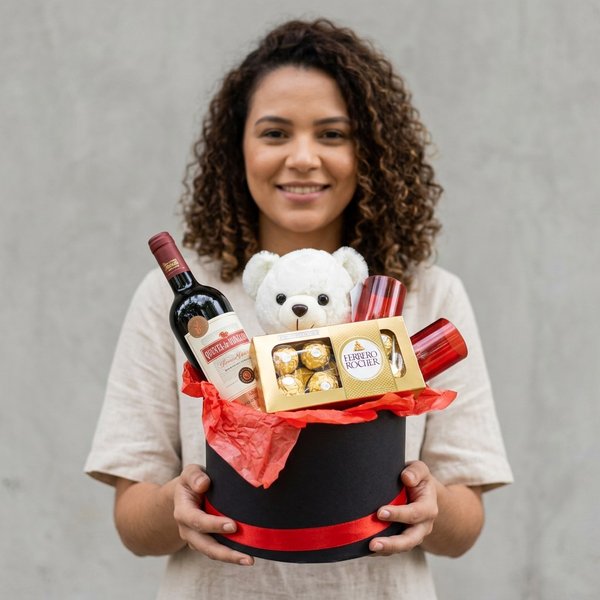 Cesta Winerr Vinho e Urso