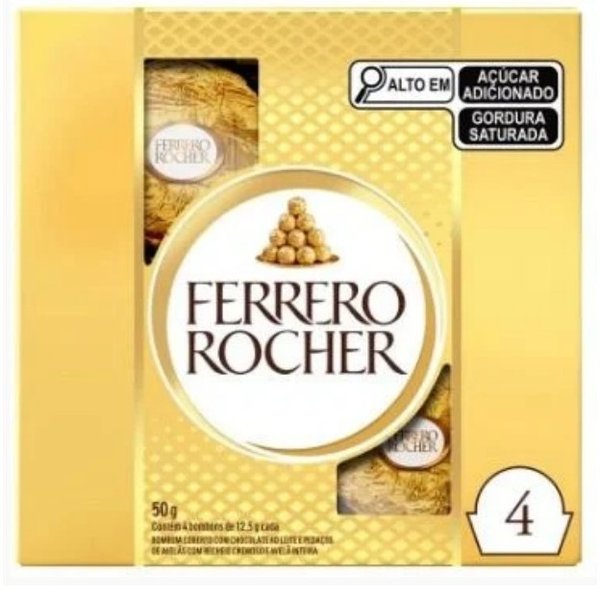 Bombom Ferrero Rocher 4 Unidades