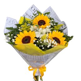 Imagem de Buque de Girassois Alegres
